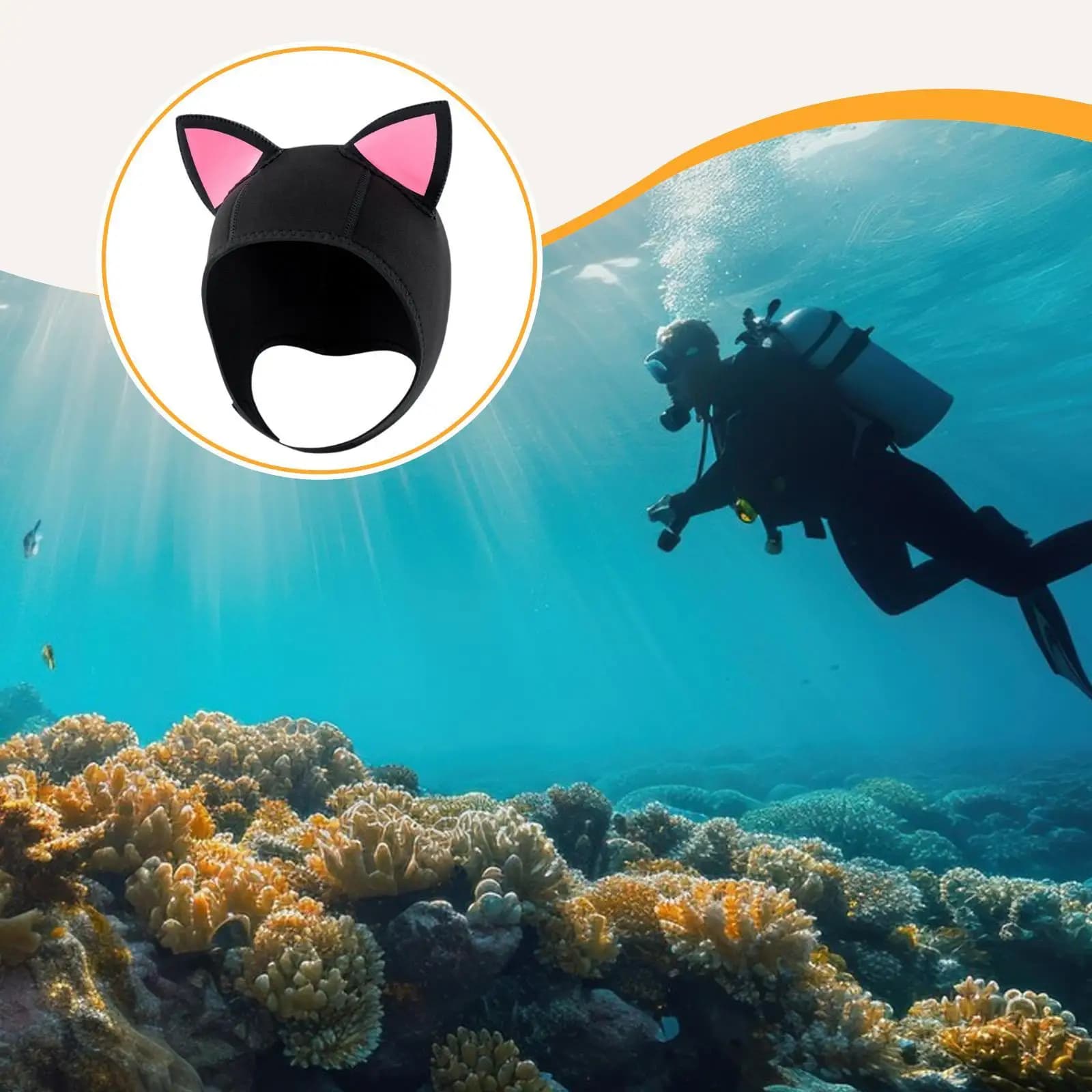 Cuffia per immersioni subacquee Comodo cappuccio da surf per canoa, nuoto, kayak