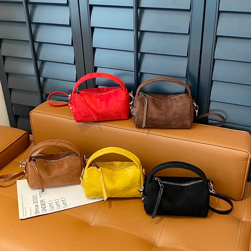 Fashion Retro Mini PU Leather Shoulder Bags for Women Bucket Crossbody Bag Luxury Designer Purses and Handbags