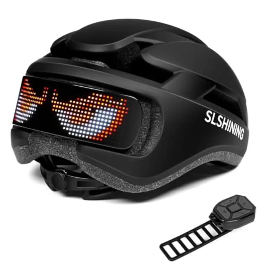 Casco da Bici LED con Luce - Casco con Display LED Personalizzabile per Scooter e Biciclette, Luce per Casco da Bici per Adulti Uomini e Donne