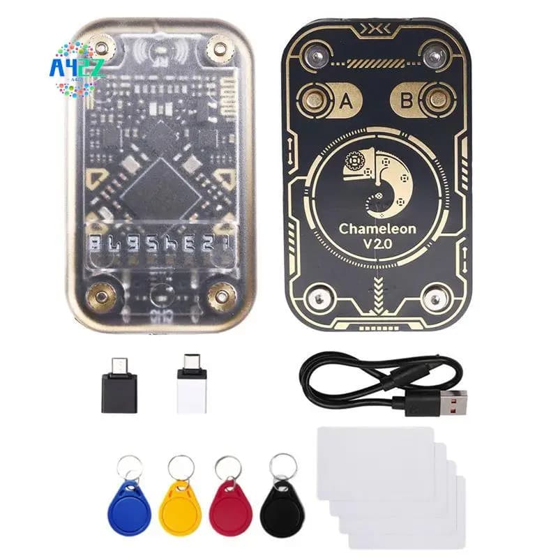 Emulatore lettore di chip intelligente RFID A42Z-Chameleon V2.0 + portachiavi 4Xuid/scheda CUID 125K 13,56M decodifica scheda NFC Duplicatore Camaleonte