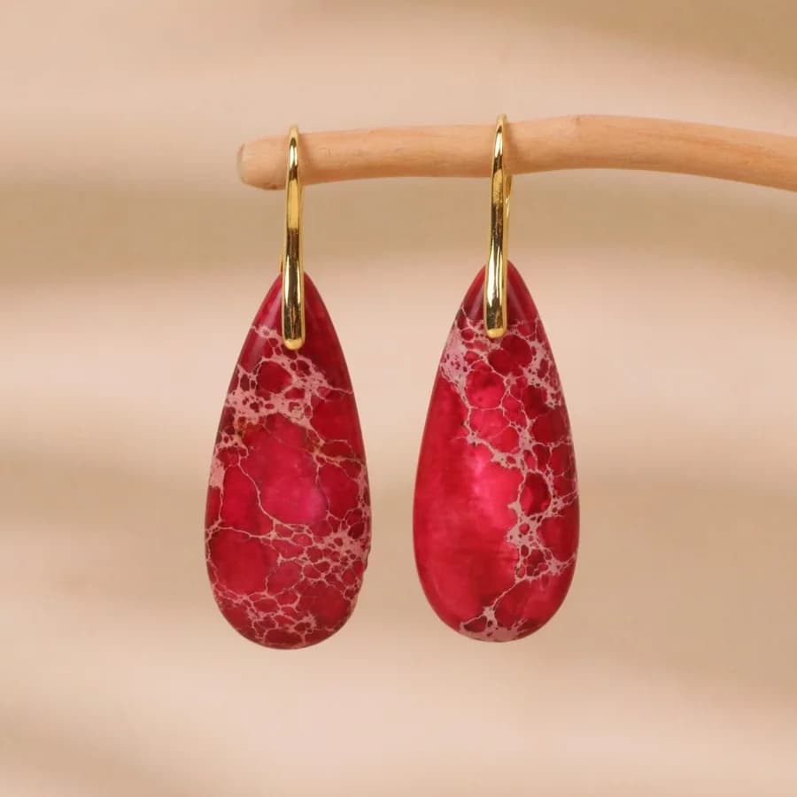 Red Sea Sediment Earrings - Drop Healing Earrings Pendant with precious stones- relief earrings from internal peace anxiety gift