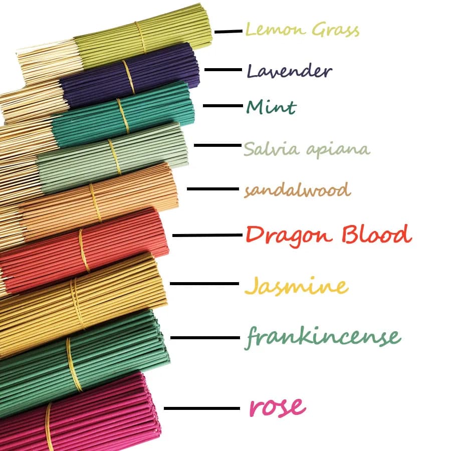 11 Clean Less Powder 22cm Flower and Grass Handmade Bamboo Stick Incense, Optional Jasmine Mint White Sage Rose Lavender Sandalwood Lemongrass Dragon Blood Flower Frankincense Cherry Blossom Vanilla Eucalyptus Mixed Fragrance, Suitable for Home Hotel Office Long-Lasting Fragrance to Remove Odor