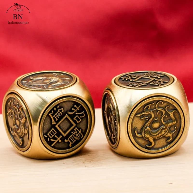 Sei facce quattro bestia sacra soldi Fidget Spinner EDC rame Antistress cubo di decompressione giocattoli Antistress per adulti