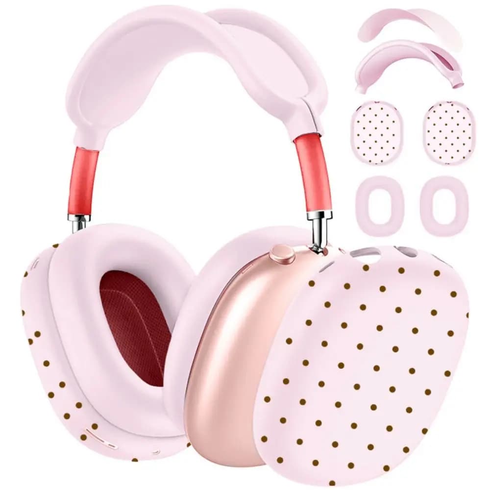 4Pcs Polka Dot Headphone Protective Cover Shockproof Anti-Scratch Earphone Case TPU for AirPods Max 2/AirPods Max