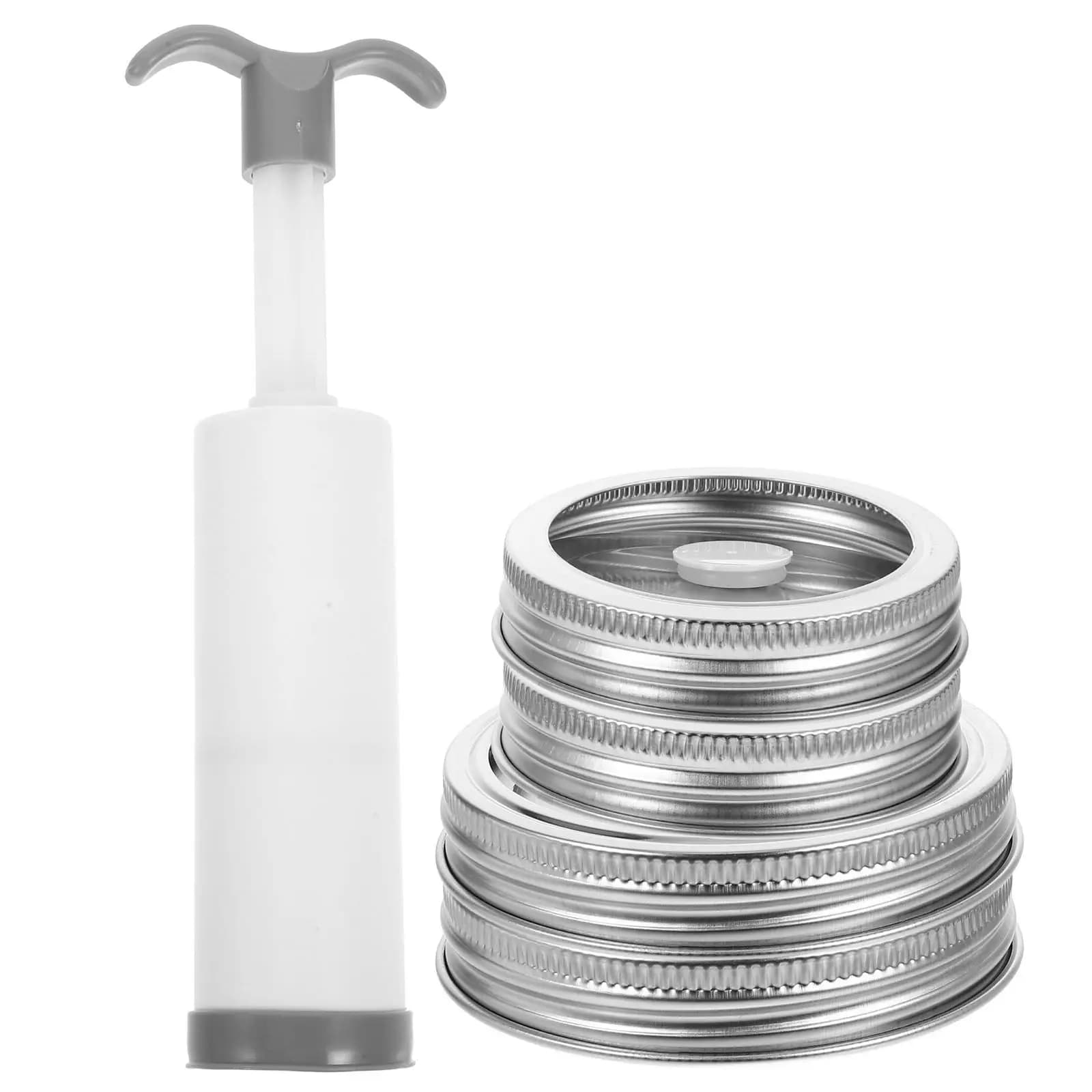 Jar Vacuum Sealer Kit Stainless Steel 304 Food Safe Vacuum Seal Containers for Mason Jars Long Shelf Life Food Storage Canning