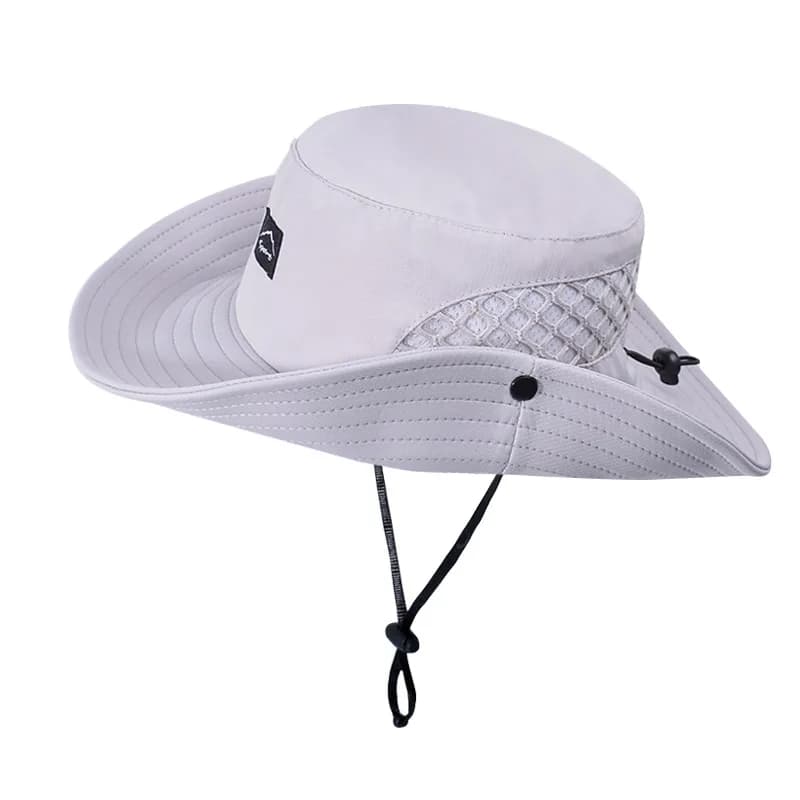 Cappello da pescatore estivo da uomo Cappello da pescatore a tesa larga Protezione UV maschile Cappello da sole Maglia da esterno Escursionismo Pesca Spiaggia Protezione solare