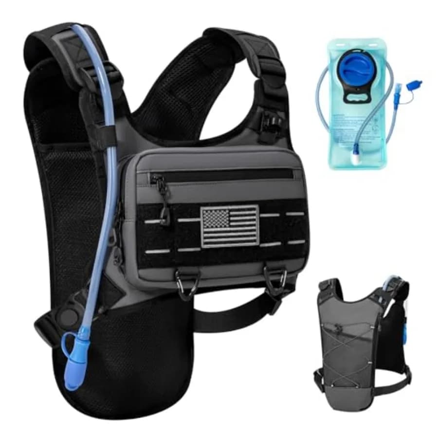 Gilet Idratazione per Corsa con Sacca d'Acqua da 2L, Leggero e Regolabile, Zaino Idratazione EDC per Uomo e Donna