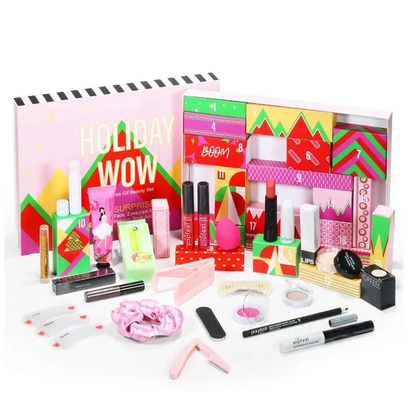 Advent Calendar for Make-up Christmas Gifts All-in-one Make-up Kit Christmas Countdown Calendar Lucidalabbra Background Mascara Corrector