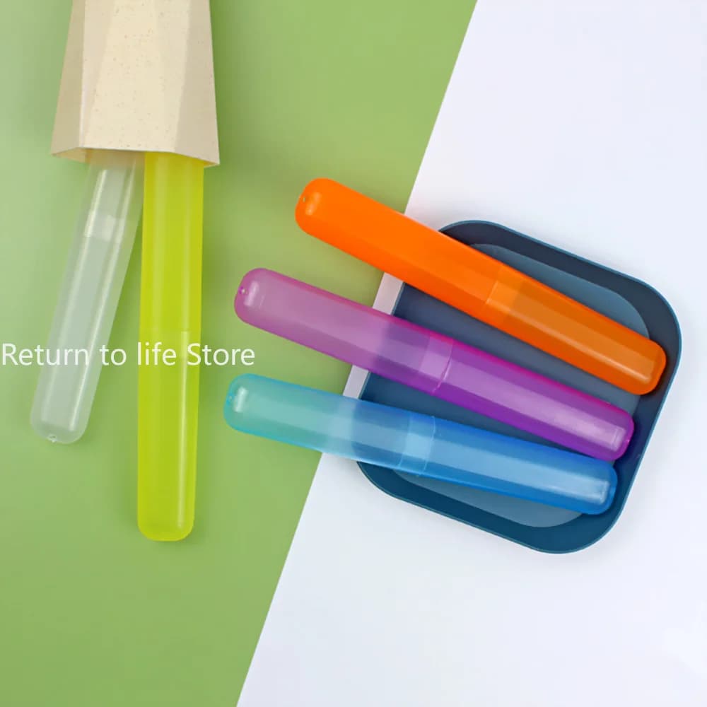 Spazzolino da denti Head Protect Cover Tube Box custodia portatile custodia per spazzolino da denti copertura per spazzolino da viaggio campeggio escursionismo colore della caramella riutilizzabile