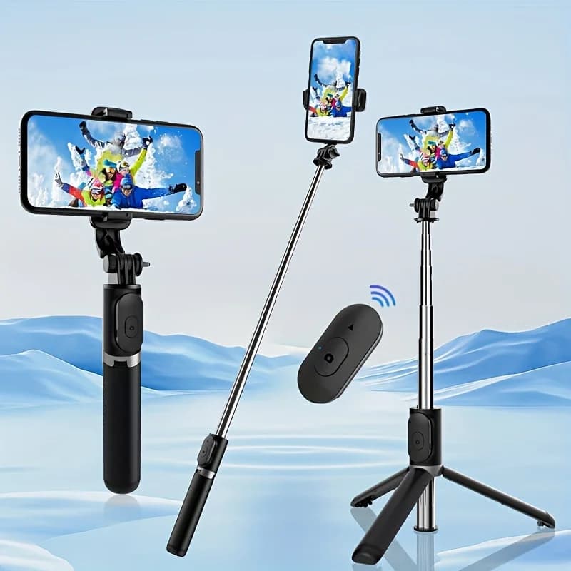 Treppiede da terra professionale per selfie stick retrattile con telecomando wireless360 ° Design rotante stabile anti-vibrazione