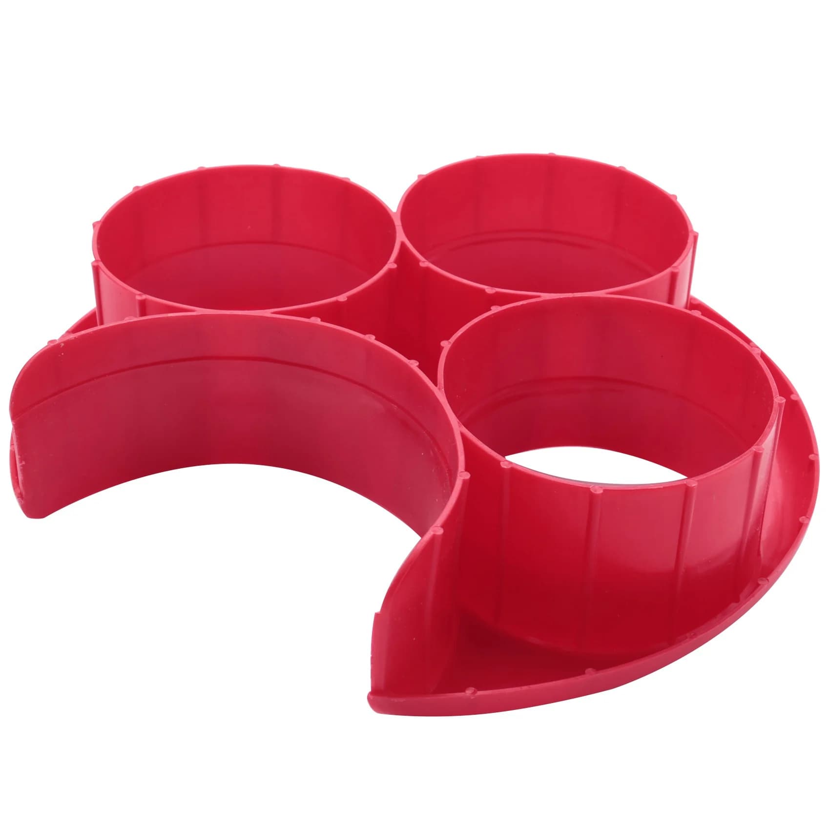 ABJI-2X Food Control Meal Measure Plate Diet Portion Weight Loss Healthy Eating Slim New, Red