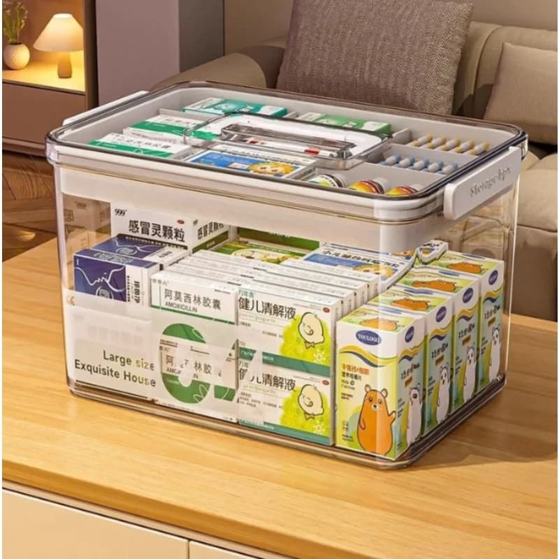 Multilayer Medicine Organizer Large Capacity Transparent Small Home Medical First Aid Storage Box