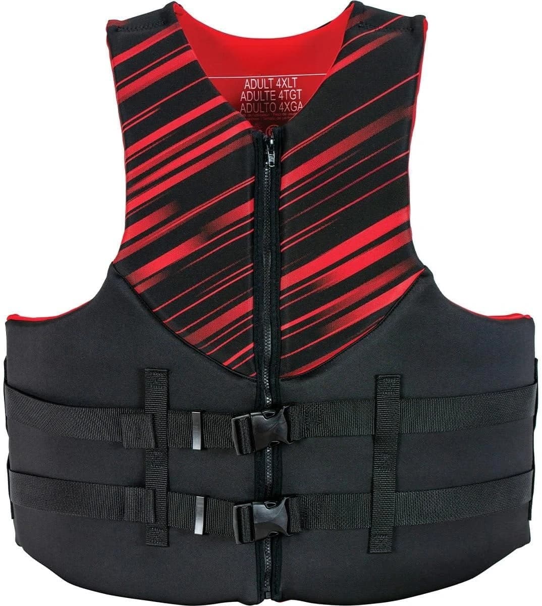 Giubbotto di Salvataggio Rosso in Neoprene Approvato dalla Guardia Costiera, Taglia 5XL Extra Large, Giubbotto di Sicurezza Premium