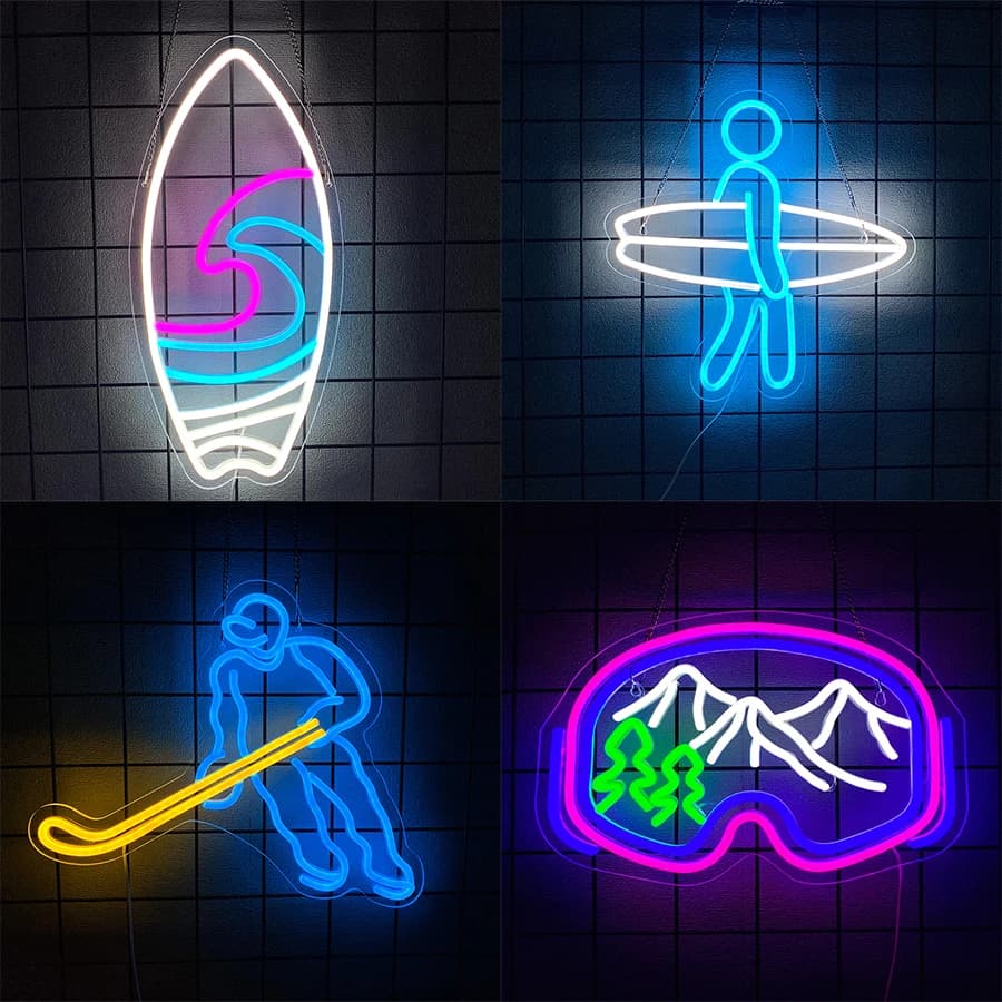 Entertainment Led Neon Sign, Ski Goggles Icon, The Best Gift For Sports Enthusiasts, Bar, Sports Room, Game Room, Club Decor.
