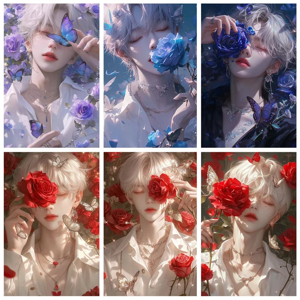 Diamond Painting Art New 2025 Rose Boy 5D DIY Full Diamond Mosaic Embroidery Jewel Cross Stitch Kit Home Decoration