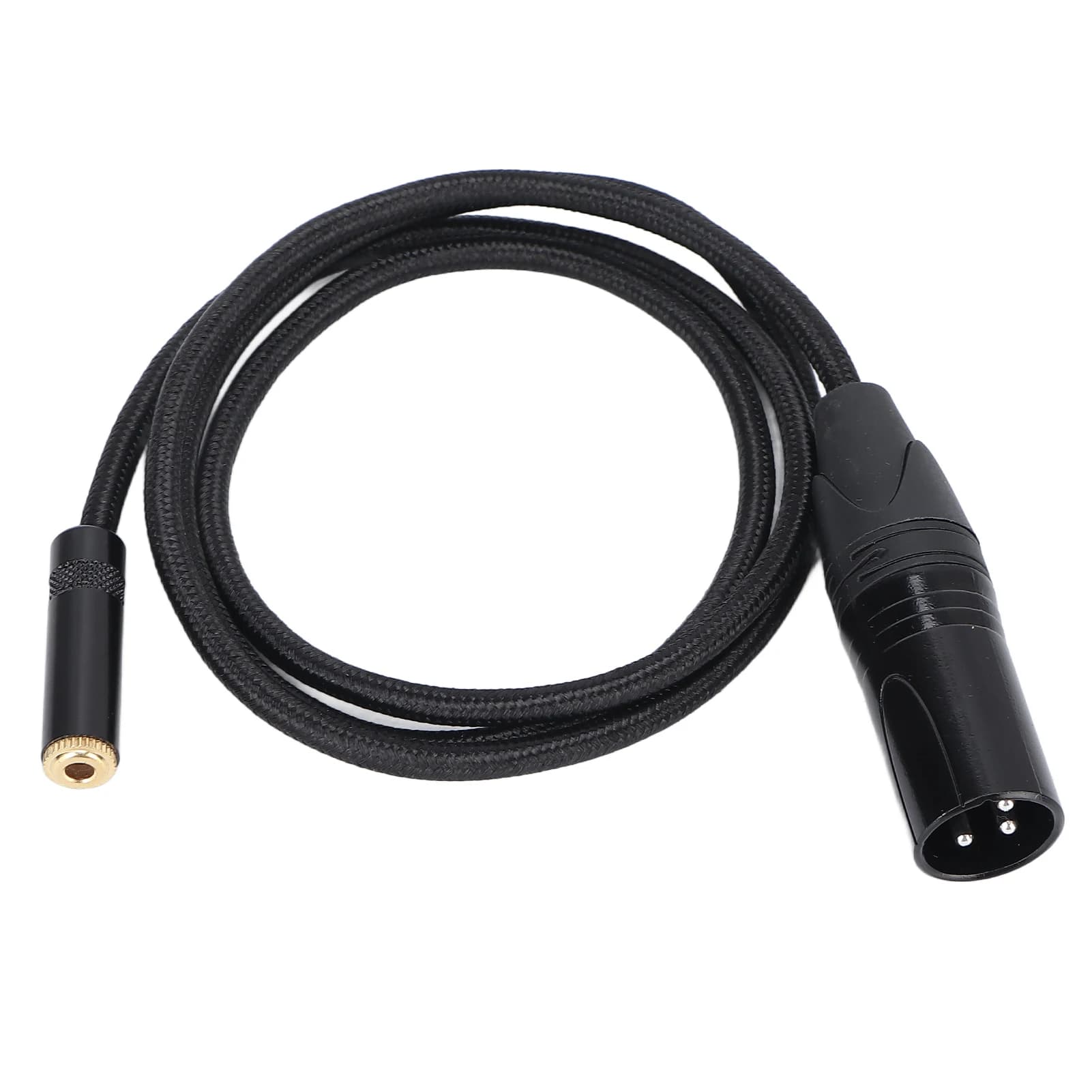 XLR Male To 3.5mm Female Cabe 3.5mm To XLR Cable 1m/3.3ft Nylon + Aluminum Alloy Clear Sound 24K Gold Plated for MP3 Players