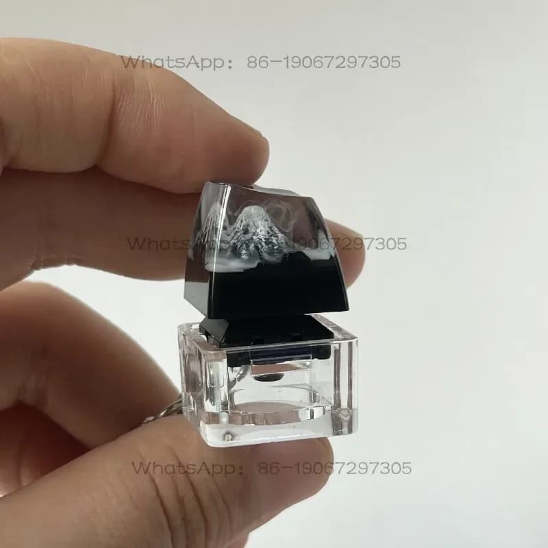 Mechanical Keyboard, Resin Keycap, Keychain Pendant, Ink Color, Short Shaft Body, Black Cloud Decompression Toy