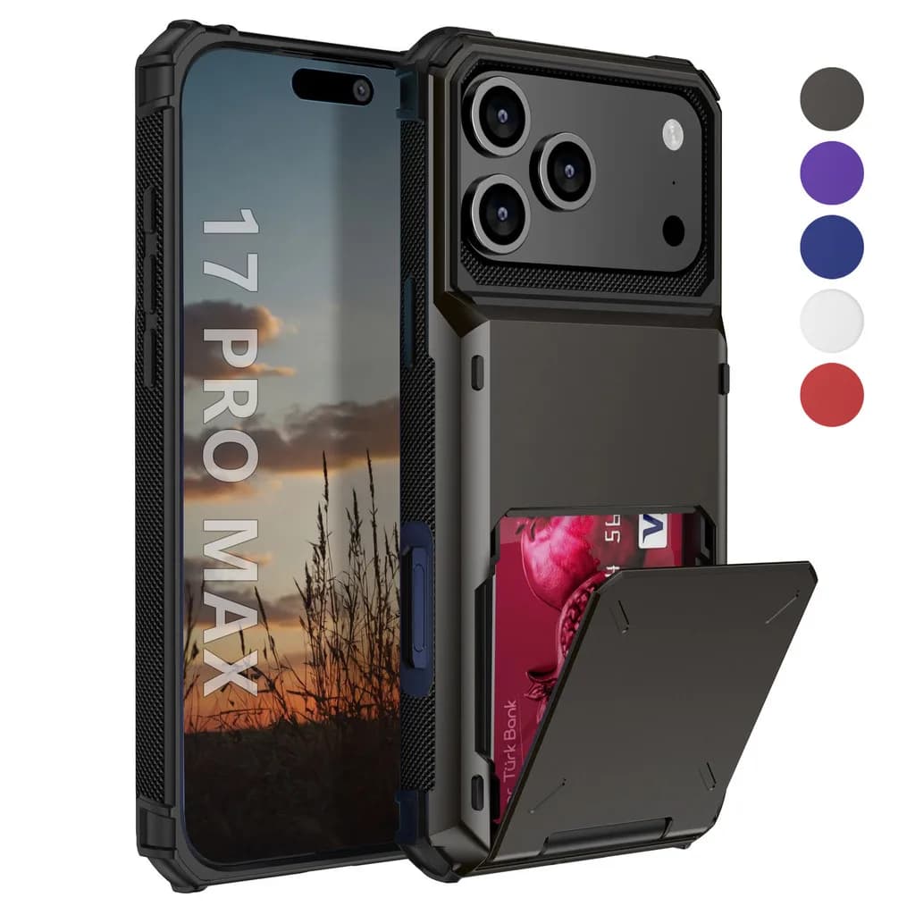 Custodia porta carte nascosta da uomo d'affari per IPhone 17 Air 16 15 14 Plus 13 Pro Max Custodia protettiva a doppio strato resistente