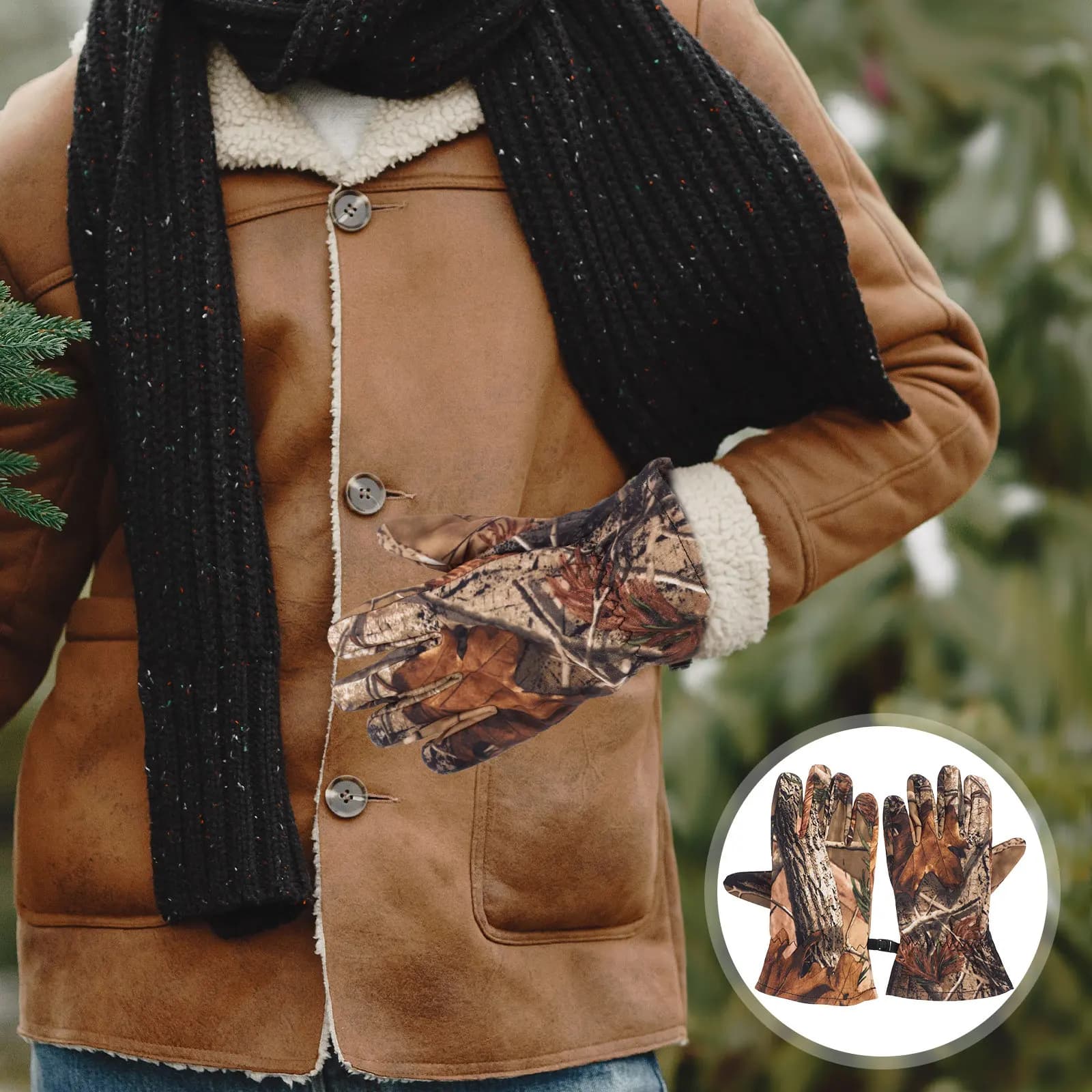 Waterproof Men's Hunt Gloves, Insulating Pile Lining, for Cold climates, Skiing, Snowboarding, Cycling and Open Sports