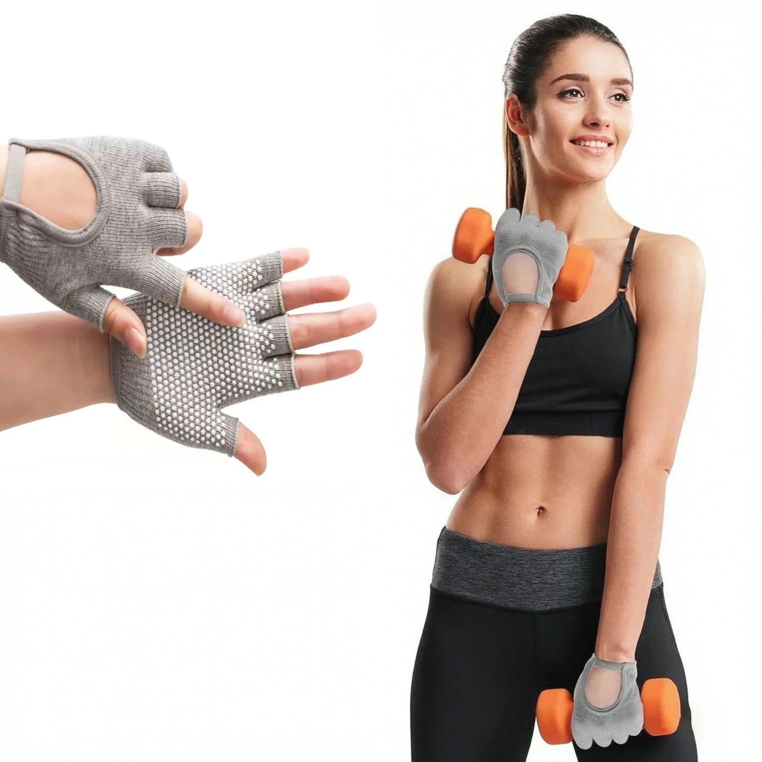 1 paio di guanti, design traspirante e leggero a mezze dita con chiusura regolabile, impugnatura antiscivolo per palestra, ciclismo, sport all'aria aperta