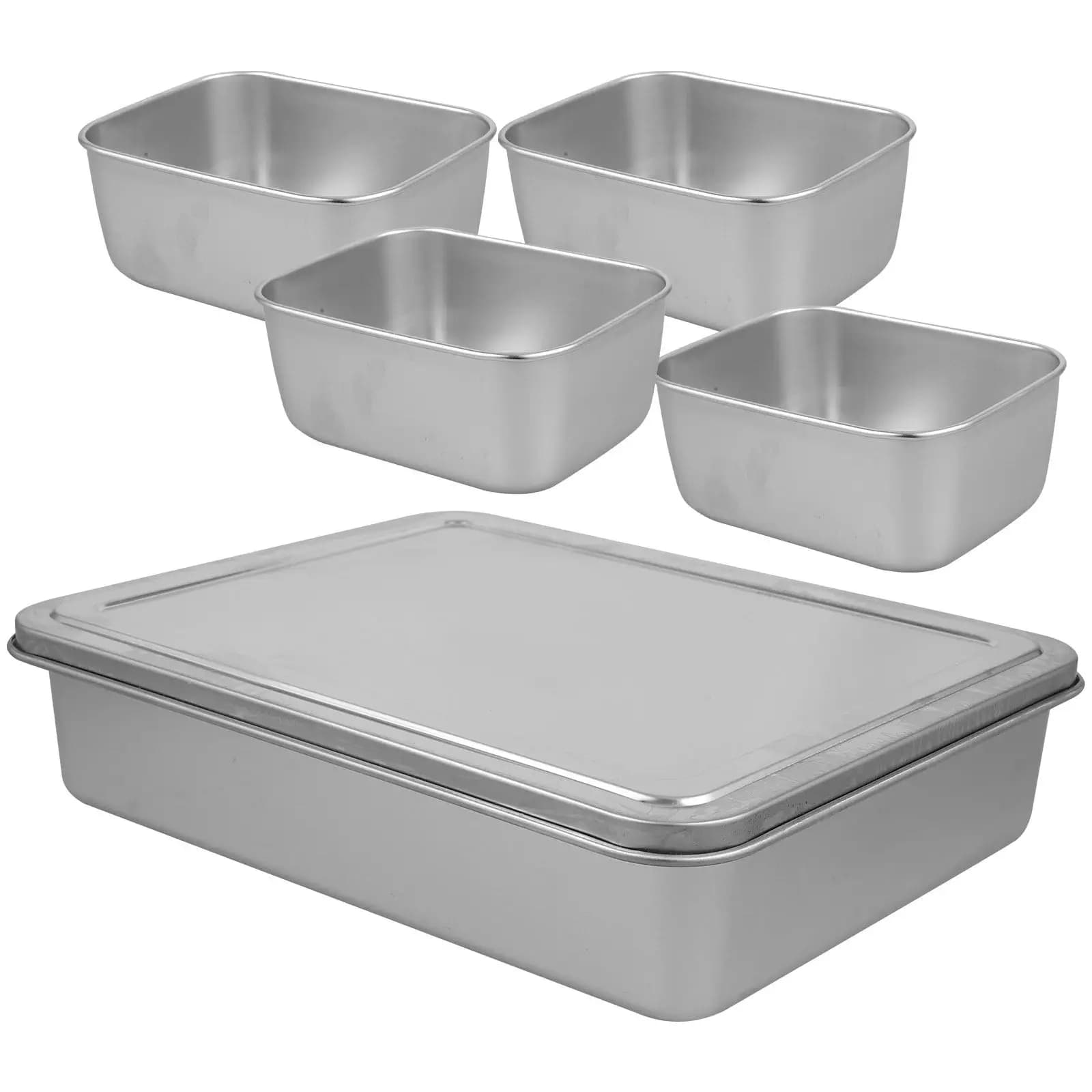 Snack Serving Box Stainless Steel Compartment Food Case Multi Slot Storage for Snacks Dried Fruits Nuts Candy Serving Tray