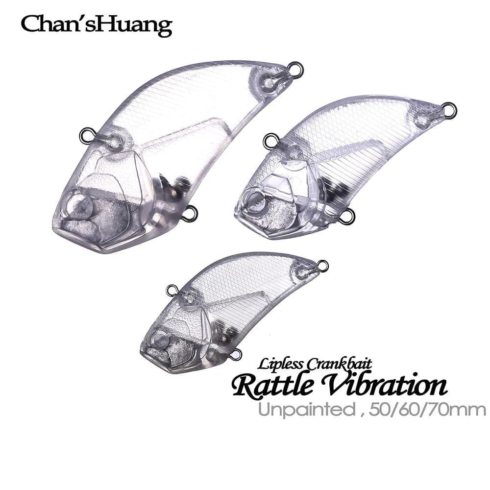 Chan'sHuang 20 pz non verniciato spazi vuoti esca 50/60/70mm sonaglio affondamento vibrazione Lipless Crankbait fatto a mano artificiale richiamo di pesca