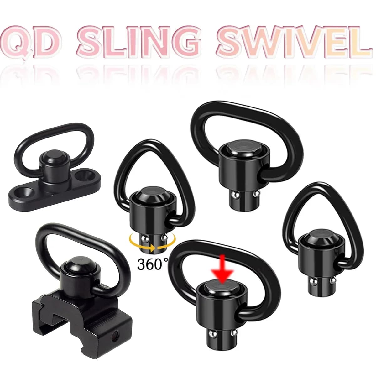 New QD Quick Hook Mounting Ring Adapter with Tactical Slurry Button, AR15 Hunting Accessories