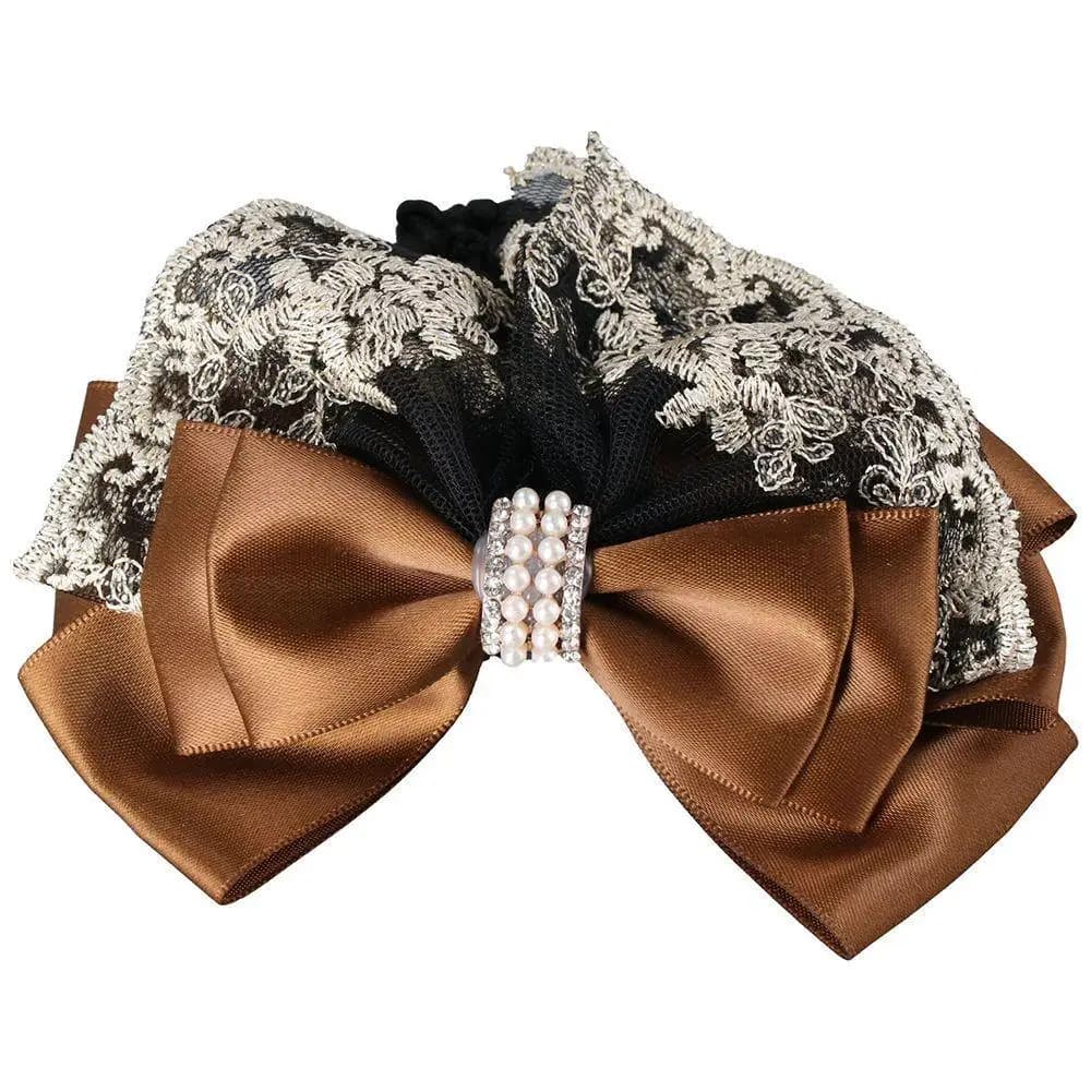 Lace Women Hair Accessories Pearl Professional Lady Floral Lace Hair Clip Hairgrips Bow Hair Net Lace Bow