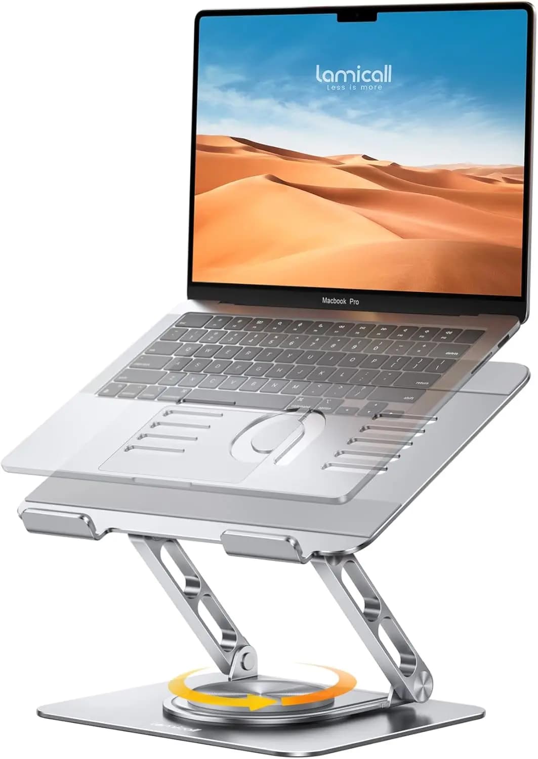 Supporto regolabile per laptop con rotazione a 360° ° Base Girevole, Design Ergonomico Pieghevole per Dispositivi da 10-17.3 Pollici
