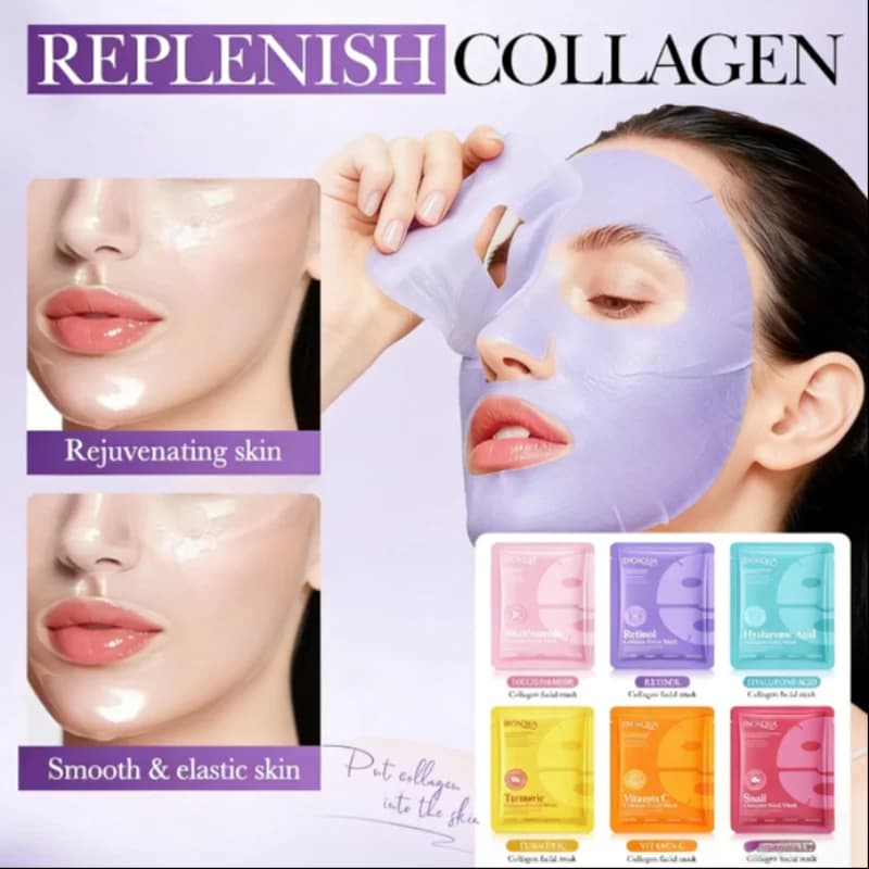 Face Mask with Niacinamide and Retinol, Lumaca Collagen, Hydrating, Whitening, Anti-Walk, with Vitamin C, Curcuma and Hyaluronic Acid for Skin Care