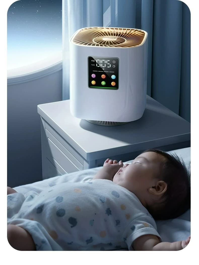 Purificatore d'aria personalizzabile Rimozione formaldeide domestica Desktop Piccolo purificatore Ufficio Rimozione fumo Polvere Ioni negativi