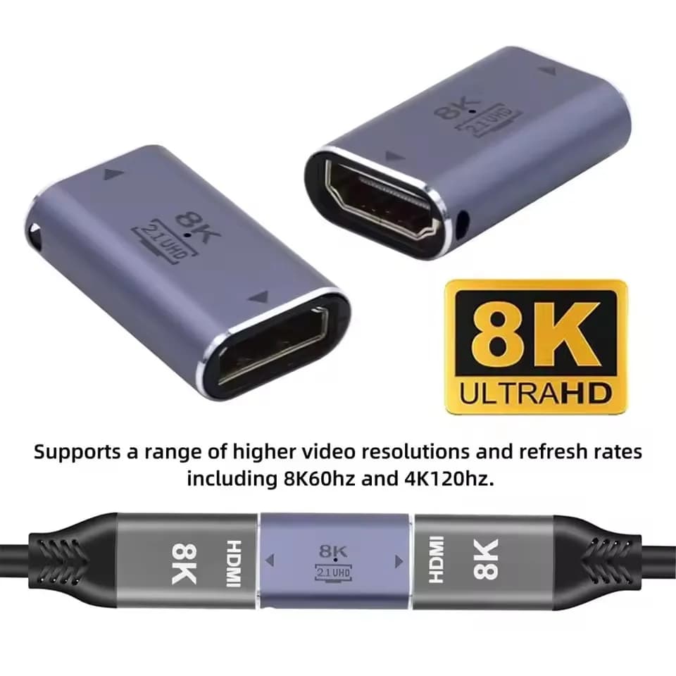 hdmi adapter 8k 4k 90 degree @120Hz 270 degree HDTV angled adapter 360 180 degree micro mini hdmi to HDMI U shape converter