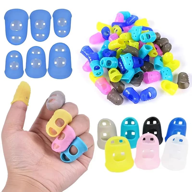 10/20/30/40/50/60/100 Pezzi Protezioni in Silicone per Dita, Protezioni per le Dita della Chitarra per Ukulele, Chitarra M L, Chitarra Acustica