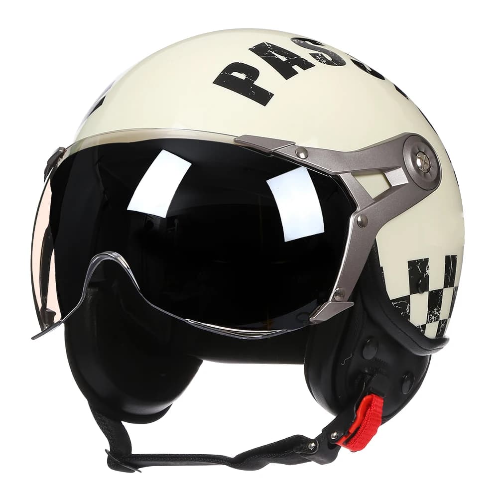 Casco moto 3/4 Open Face Uomo Donna Retro Chopper Vintage Casque Capacete De Moto DOT Approvato ECE Scooter Moto casco