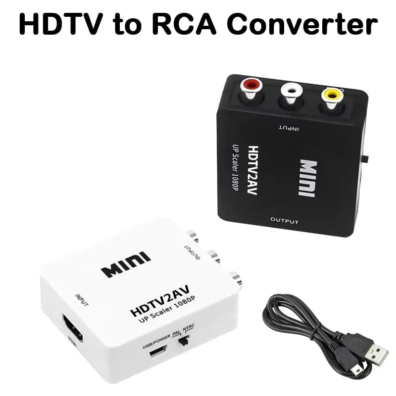 Adattatore da HDTV a AV RCA Convertitore HDMI MINI Box RCA AV CVSB LR Convertitore scaler AV composito video per proiettore HDTV per PC