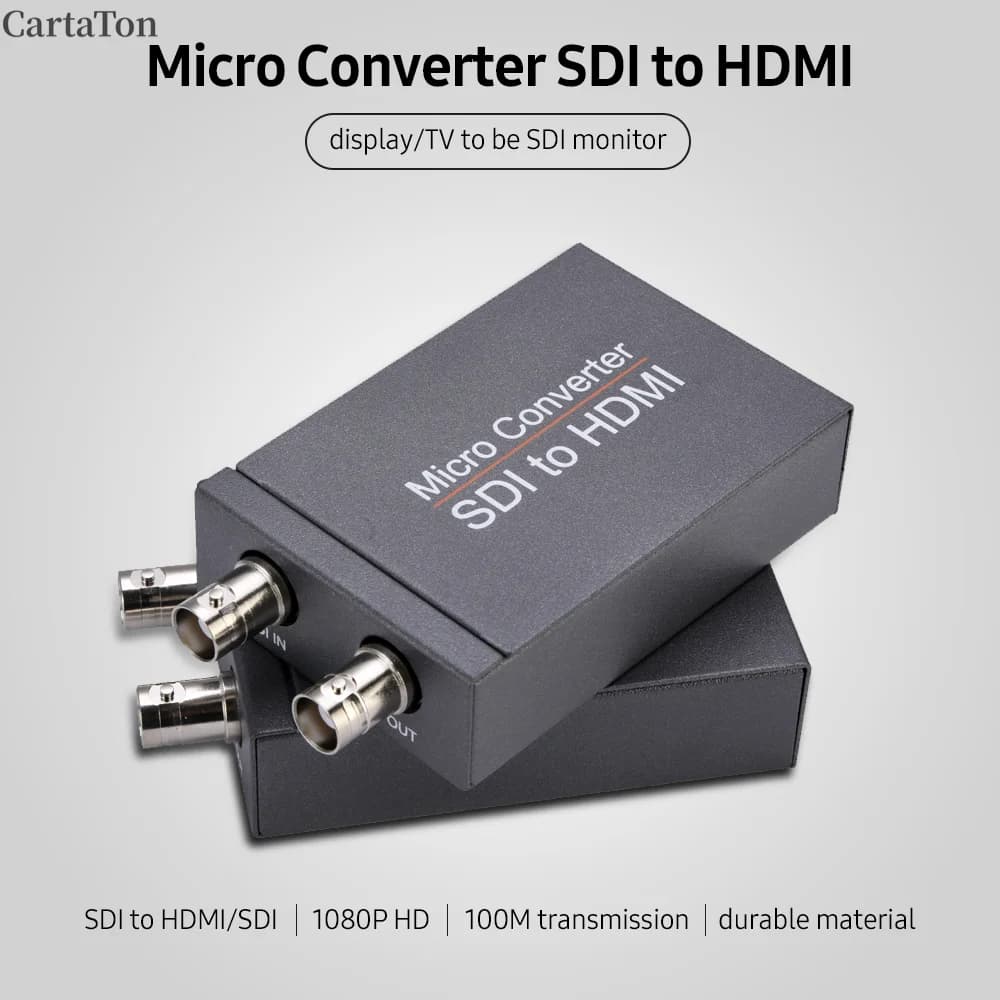 Convertitore Micro SDI NK-M008 da SDI a HDMI/SDI a SDI con 2 Uscite, Mini HD 1080P, Alimentato via USB
