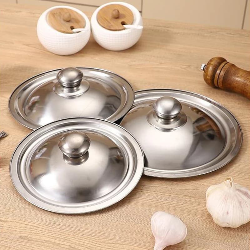 Coperchio Universale in Acciaio Inox da 10cm-32cm per Pentole e Padelle, Bordo Liscio, Accessori per Cucina