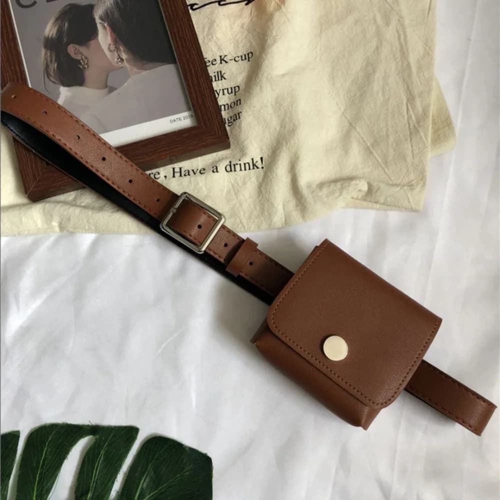Ins stile coreano donna marsupio borsa tinta unita cintura busta marsupio tasca per carte pochette piccola borsa per carte all'aperto