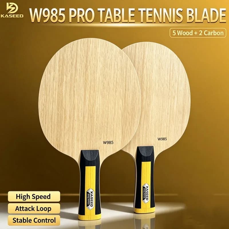KASEED W985 Table Tennis Racket 5Wood 2 Inner Aramid Carbon Fiber Blade Professional Offensive Loop Ping Pong Paddle Base