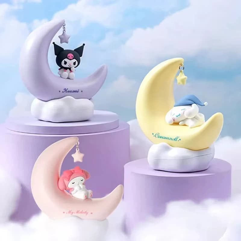 Kuromi Crescent Night Light My Melody Luminoso Piccolo ornamento Led Luminoso Cartoon Decorazione del desktop Regalo di compleanno