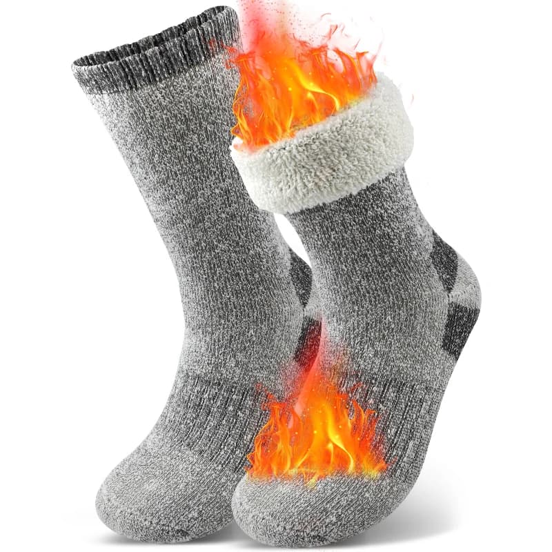 1Pairs Winter Men's Super Thick Socks Cold-resistant Warm Snow Socks Boots Socks Mid-tube Socks Hiking Socks Cold Weather Wear