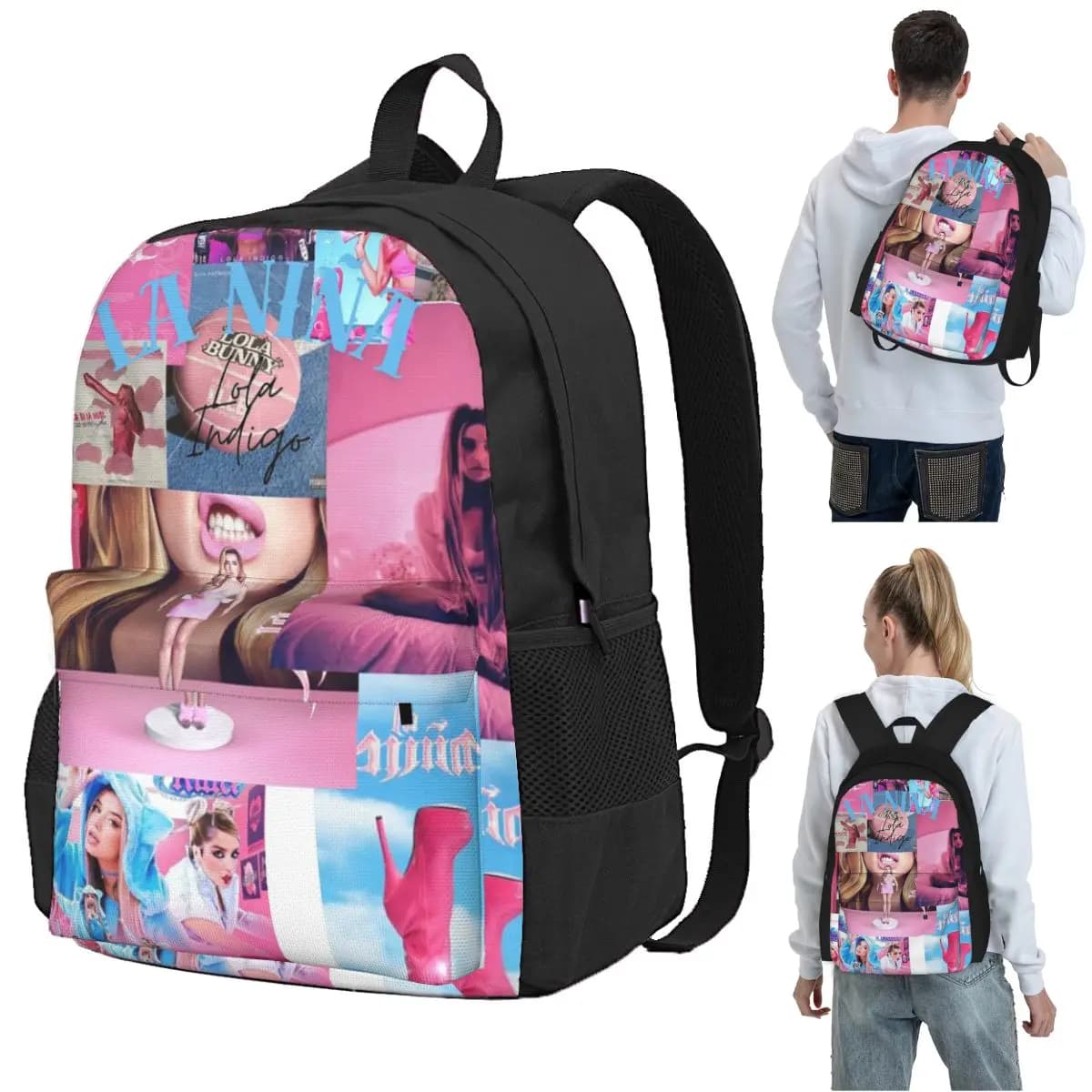 Spanish Lola Indigo Backpack Student BookBag Kids School Bag Computer Shoulder Bags for Men Women
