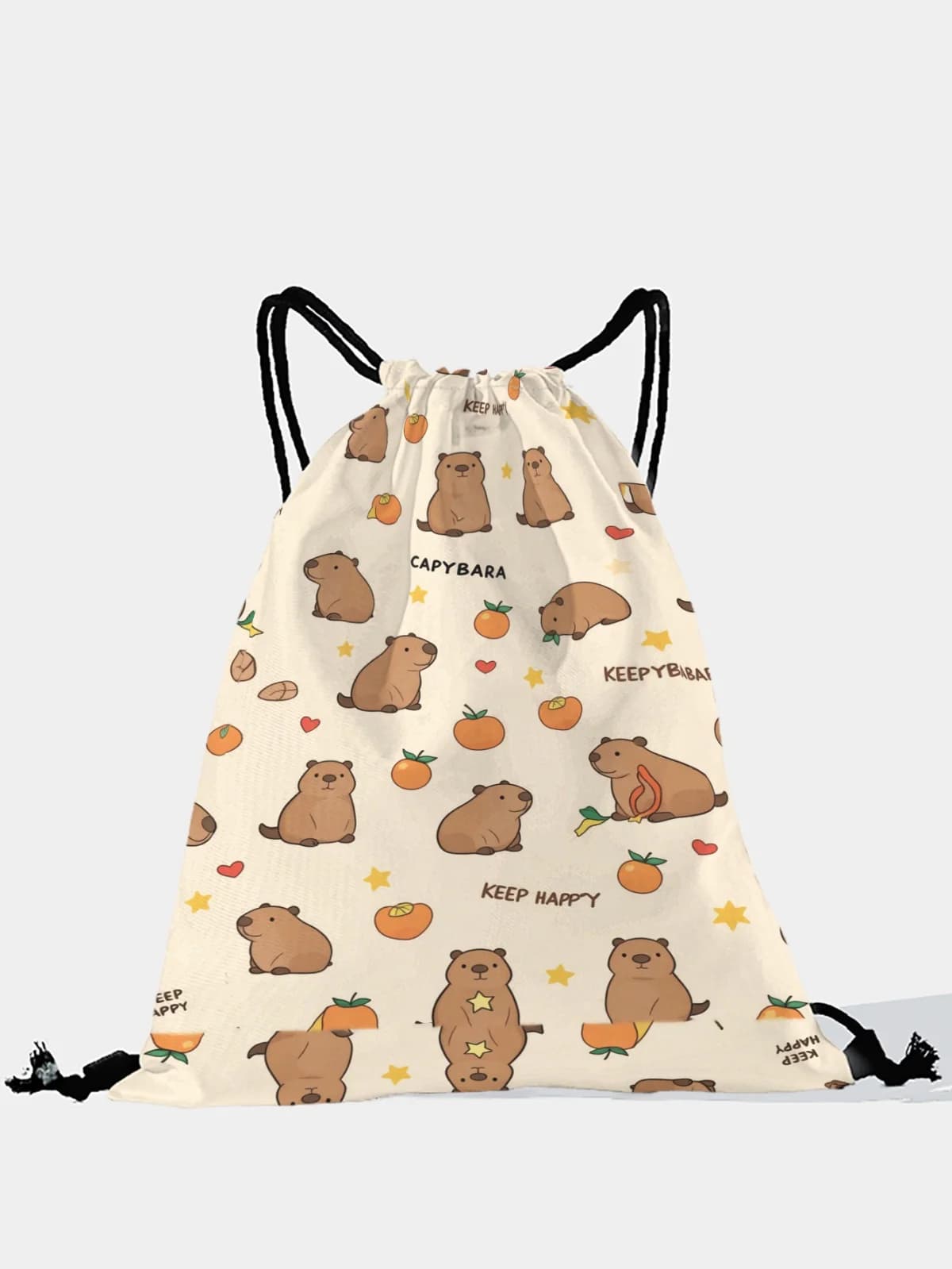 Zaino con coulisse con stampa Capybara, borsa sportiva leggera per palestra, yoga, viaggi, scuola, shopping e uso quotidiano
