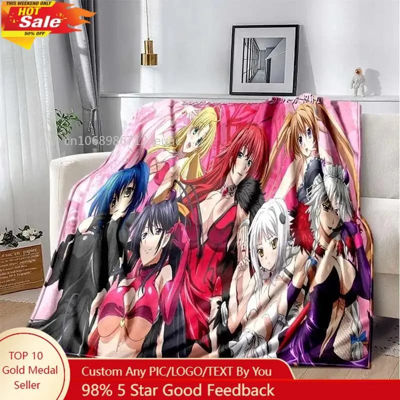 Cartoon Sexy Girl High School DxD Anime 3D Coperta Coperta Coperte di flanella per letti Divani Lenzuolo caldo Coperta morbida