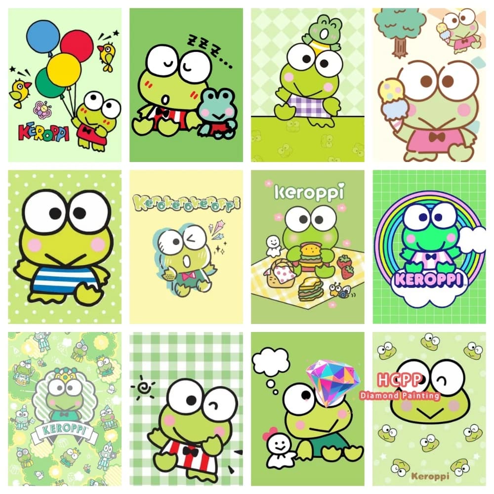 2026 Keroppi Cute Cartoon Diamond Painting Kit Square Round Diamond 5D DIY Mosaic Handmade Art Unique Exquisite Gift Home Decor