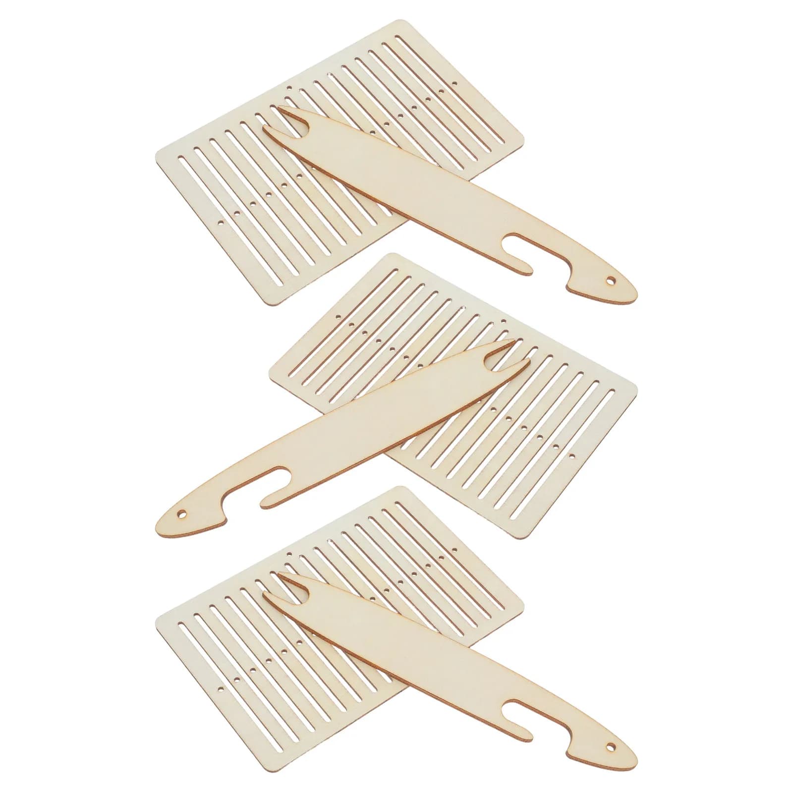Wooden Shuttle Weaving Loom Kit Sturdy Beginner Band Loom for DIY Bracelets Camera Straps Bag Straps Craft Supplies