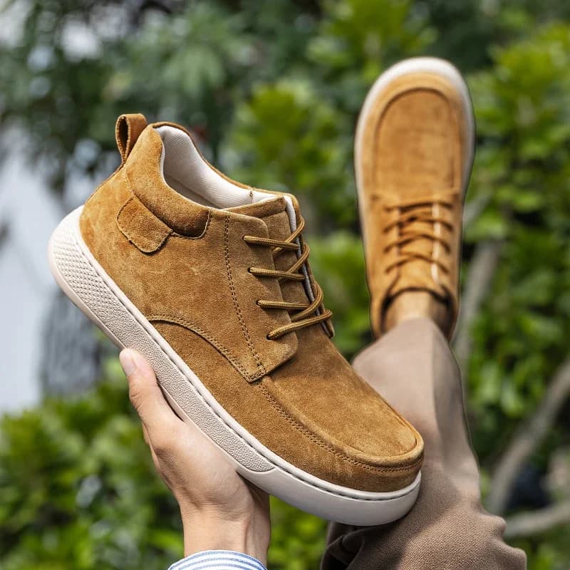 Scarpe da trekking alte in pelle comode e casual da uomo di marca di moda all'aperto Autunno nuovi stivaletti sportivi con lacci antiscivolo