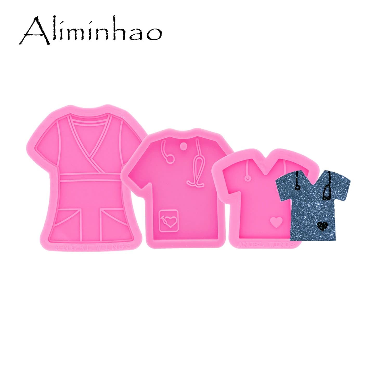 DY0331 lucido Grippy T-Shirt portachiavi stampo resina epossidica stampo medico camicia stampi per strumenti ciondolo gioielli