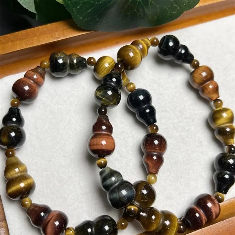 Colore naturale occhio di tigre pietra zucca braccialetto di perline di cristallo per le donne fortuna energia minerale amuleto gioielli regalo di guarigione 1 pz