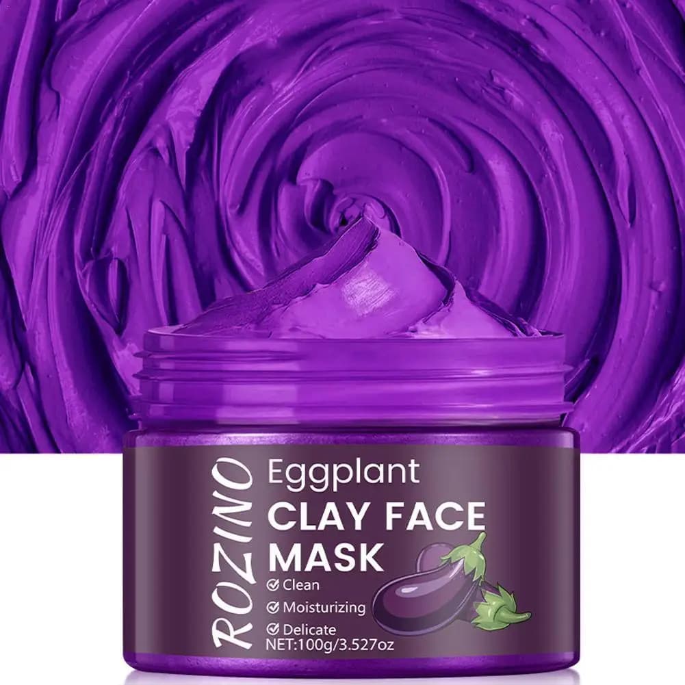 Mud Face Mask Aubergines Deep Cleaning Remove Black Dots Clay mask with oil control Moisturizing packs for facial skin care